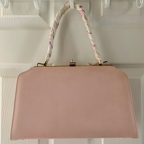 Handbags - Beautiful Vintage handbag with silk scarf handle👜
